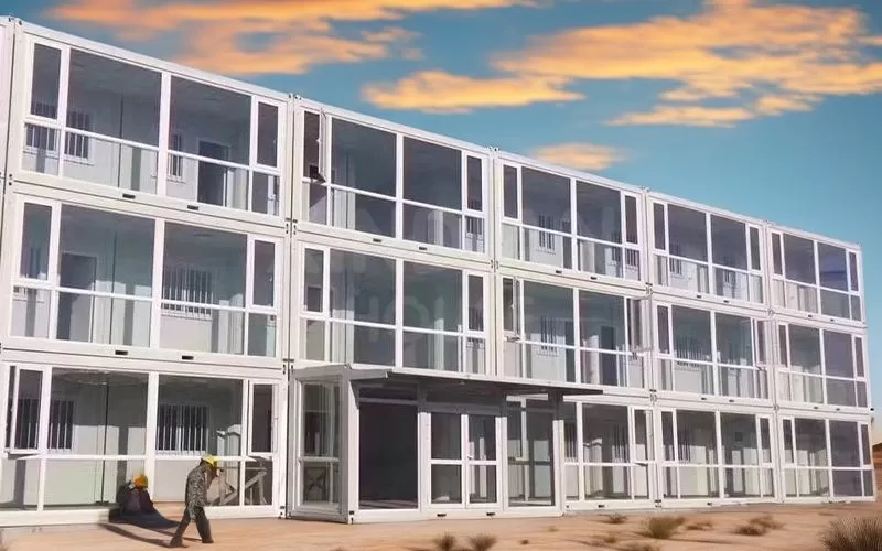 Container housing project serve as modular camp buildings and living quarters for temporary