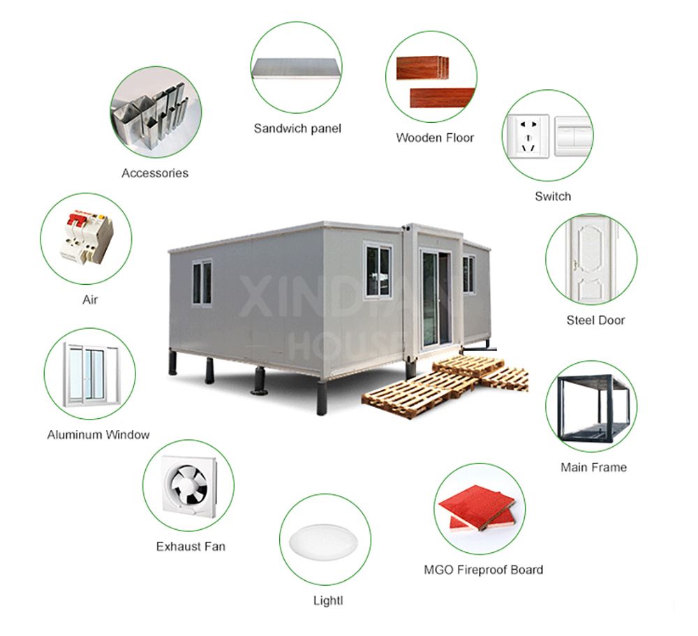 european expandable container house with balcony tiny house