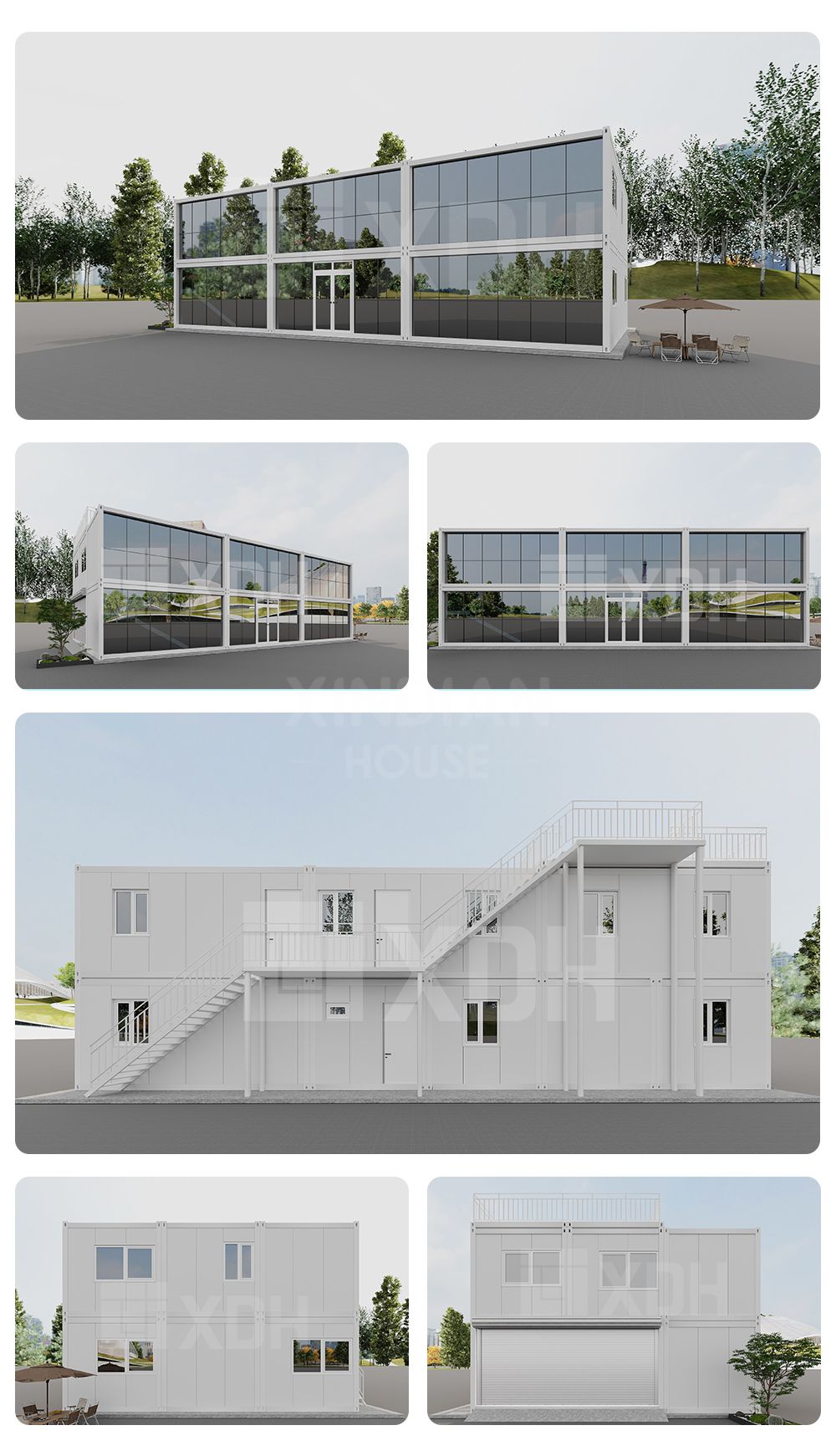 Modern Design Steel and Sandwich Panel Modular Container House Dormitory for Office or Mall