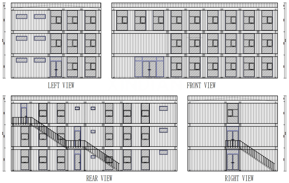office building prefabricated flat pack detachable modular container house factory