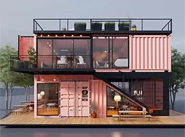 Дизайн экстерьера виллы из гофрированного морского контейнера