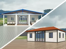 Контейнерный дом с четырьмя скатами и пятью коньками или двумя скатами и одним коньком