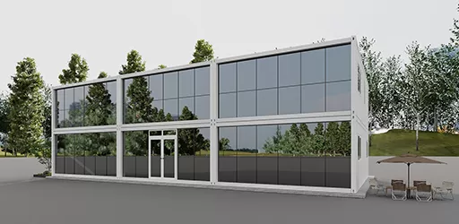 Плоский контейнерный дом