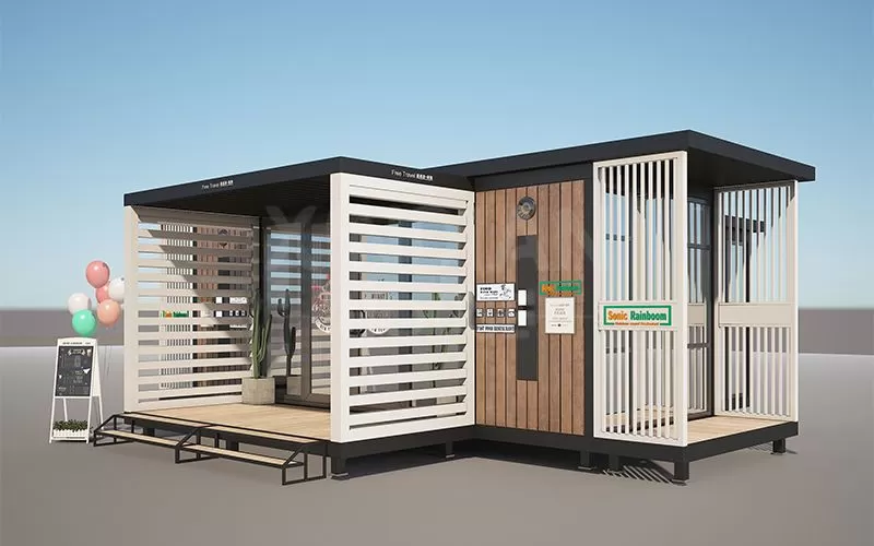 Экономичный модульный кафе сборный Flatpack новый дизайн контейнерный дом для продажи