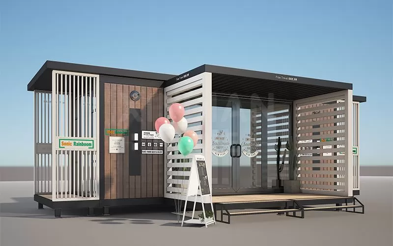 Экономичный модульный кафе сборный Flatpack новый дизайн контейнерный дом для продажи